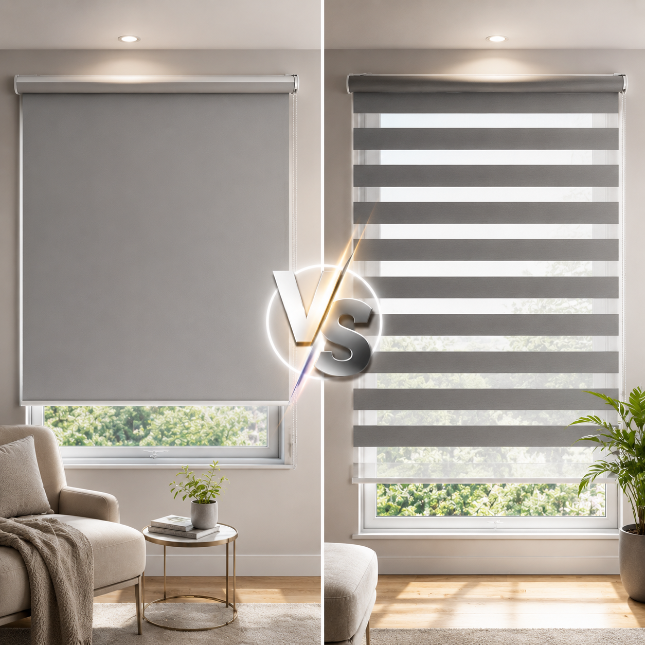 Roller Blinds vs Zebra Blinds Comparison