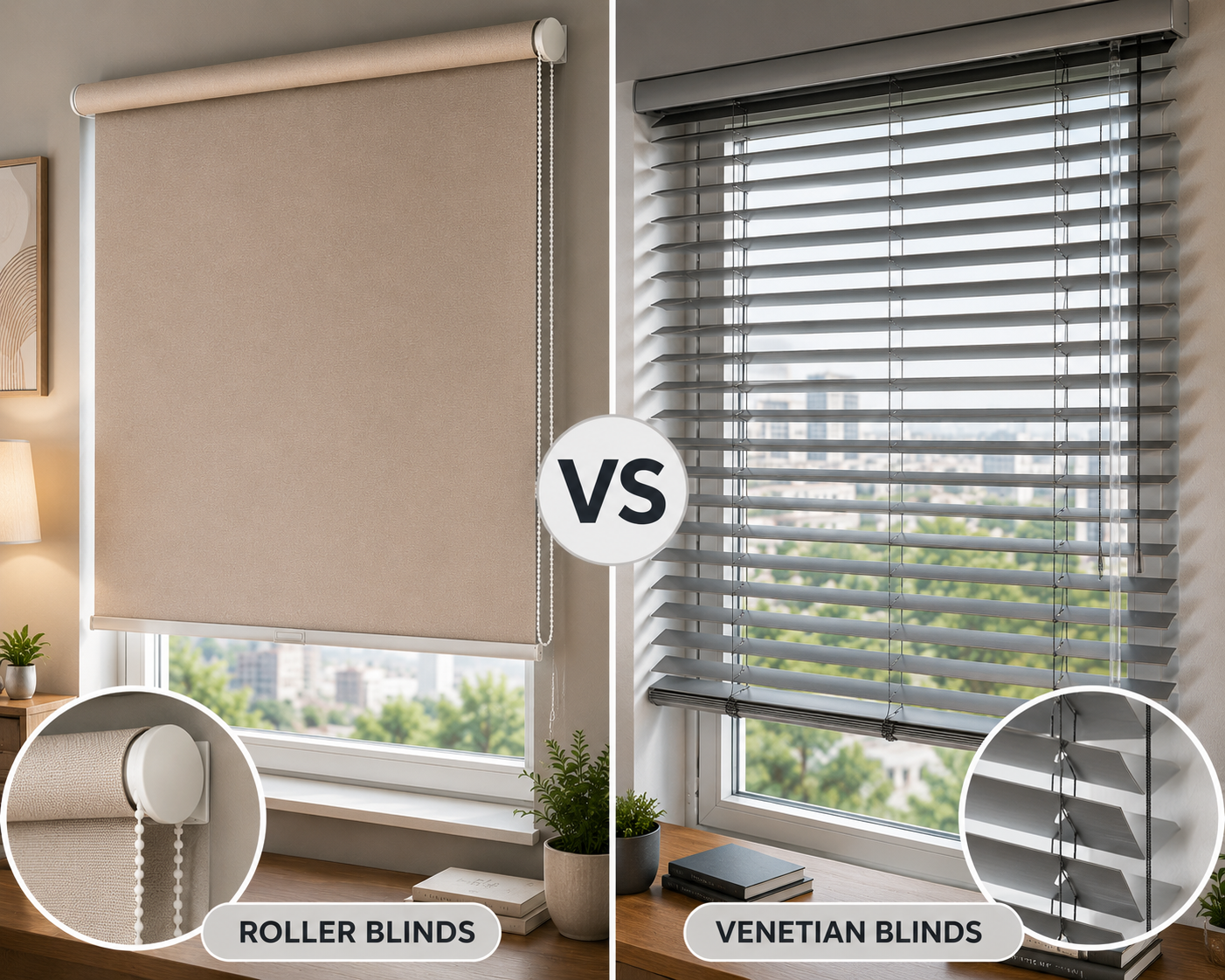 Roller vs Venetian Blinds Comparison